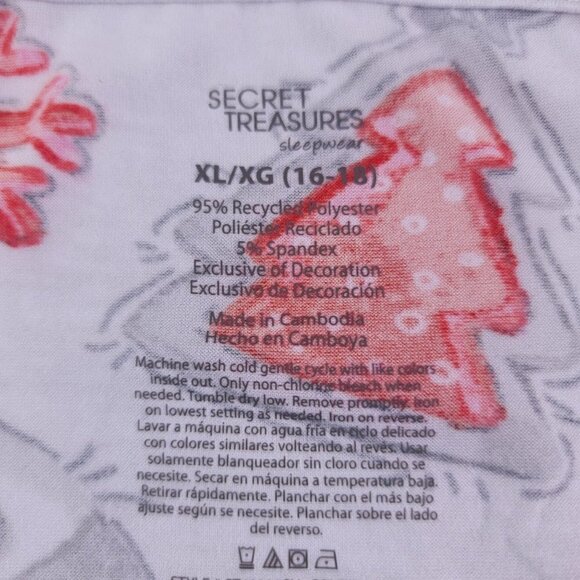 Secret Treasures Snowman Reindeer Candy Cane Holiday Jogger Pajamas Sleep Set - Picture 12 of 16